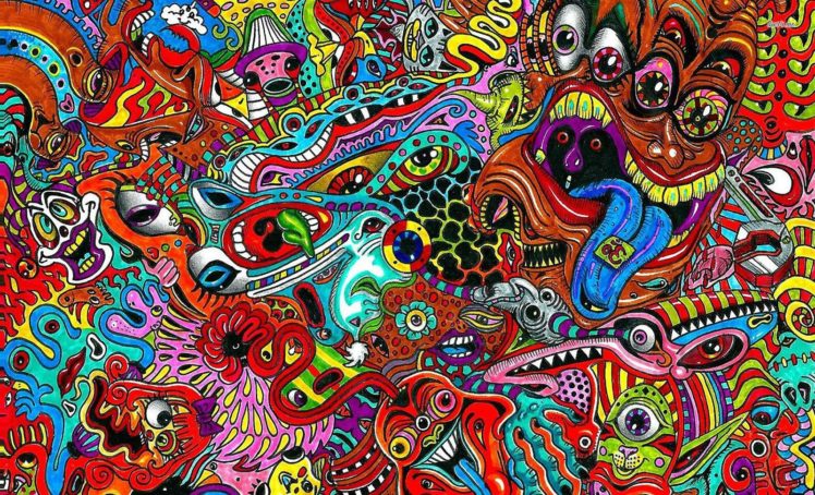 psychedelic, Art, Artwork, Fantasy, Dream, Color, Neon, Detail, Teaser HD Wallpaper Desktop Background