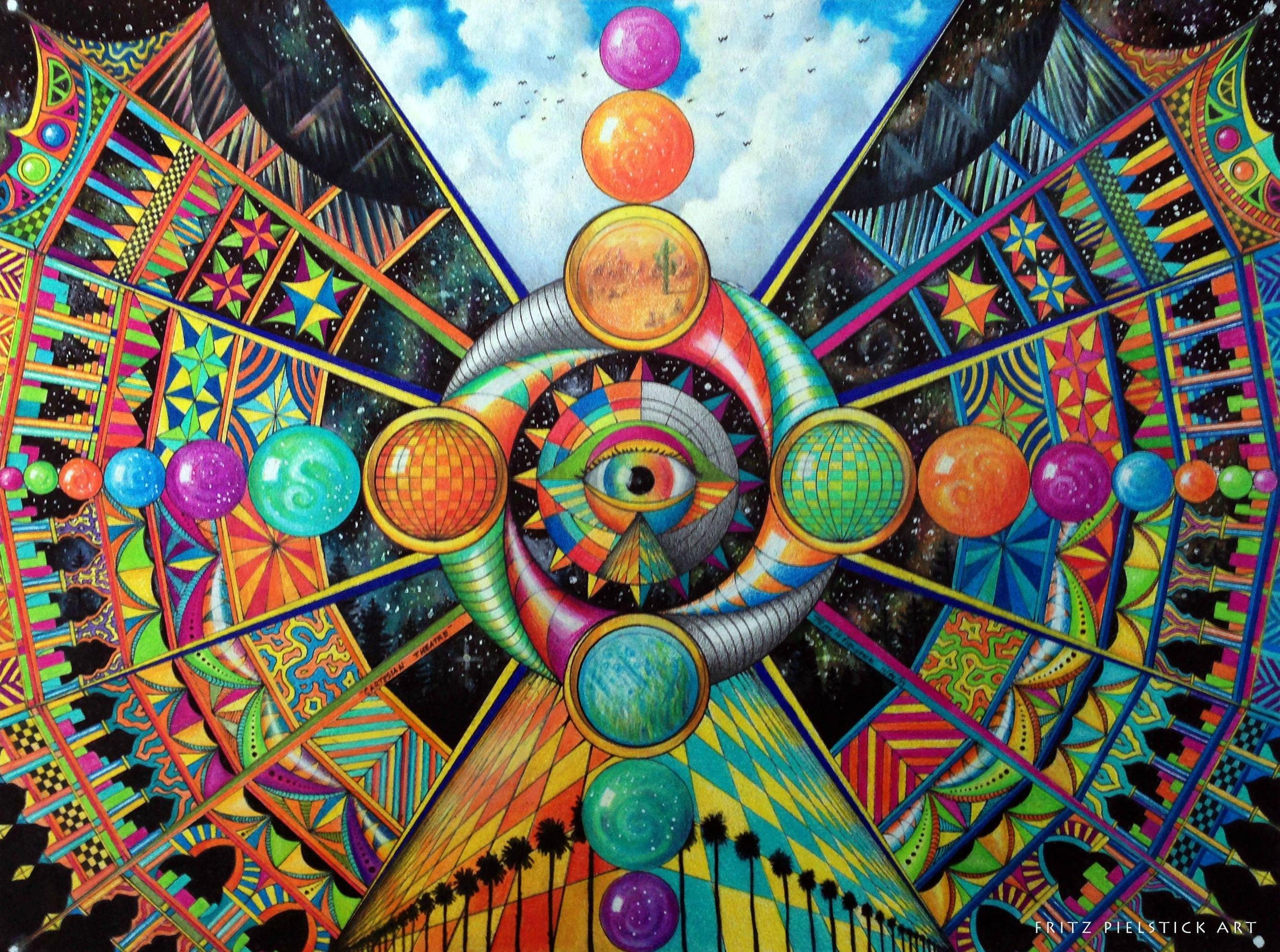 psychedelic, Art, Artwork, Fantasy, Dream, Color, Neon, Detail, Teaser Wallpaper