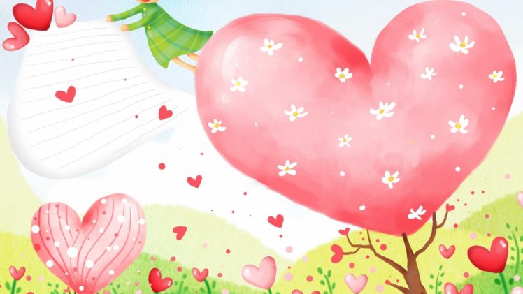 corazones, Arboles, Amor HD Wallpaper Desktop Background