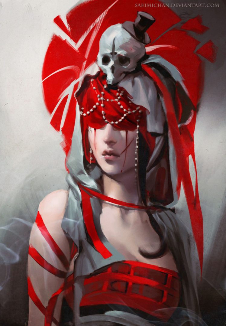 red, 2d, Girl, Woman, Fantasy, Portrait HD Wallpaper Desktop Background