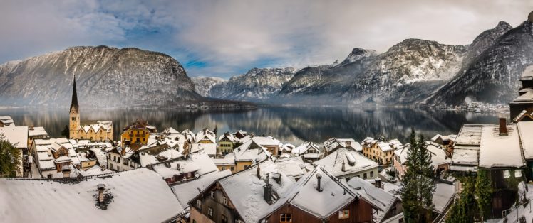 austria, Lake, Mountains, Houses, Alps, Hallstatt, Lake, Hallstatt, Cities HD Wallpaper Desktop Background