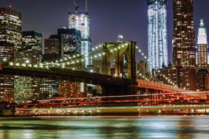 bridges, Houses, New, York, City, Night, Cities