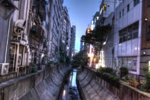 canal, Tokyo, City, Buildings, Japan