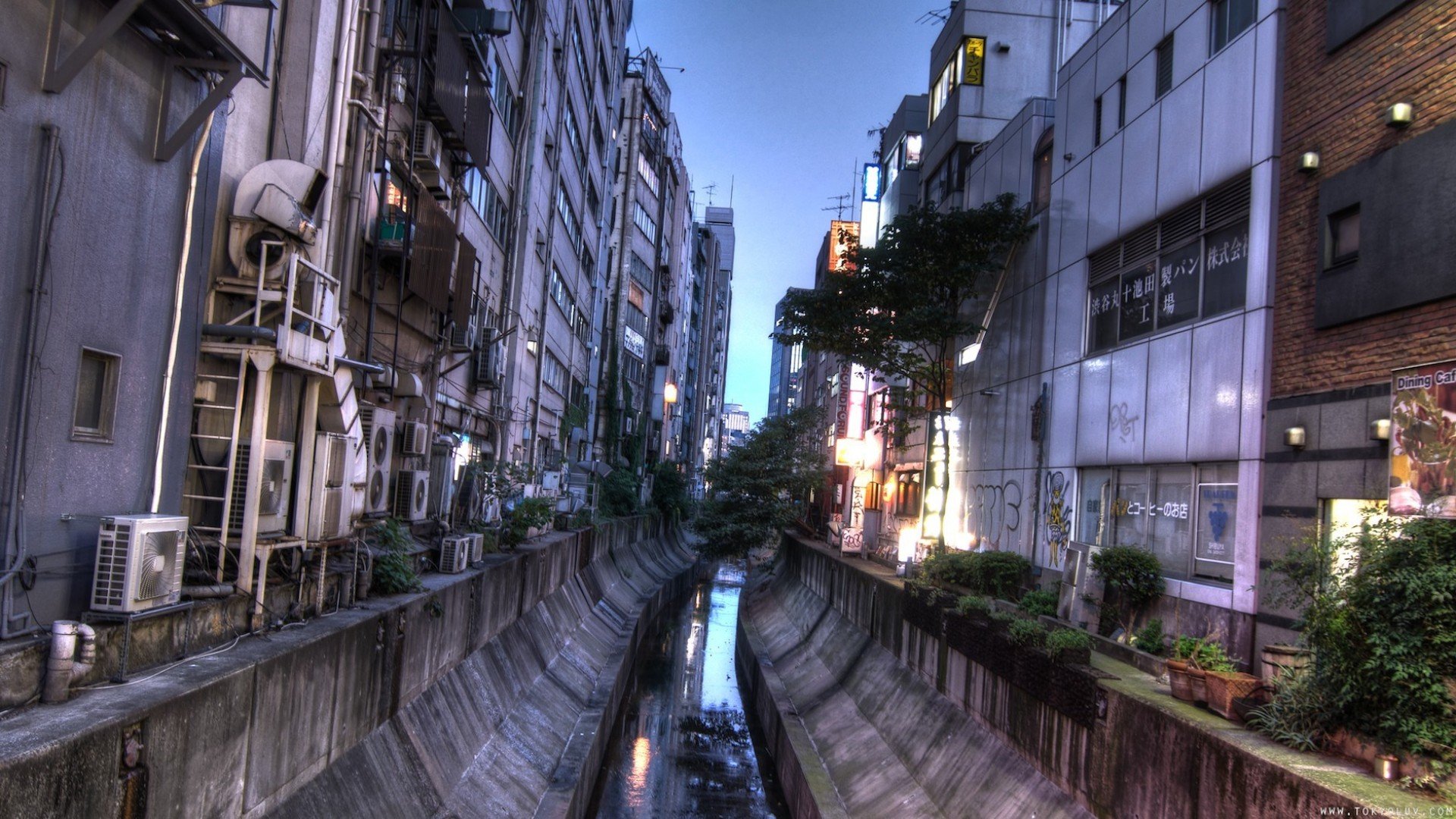 canal, Tokyo, City, Buildings, Japan Wallpaper
