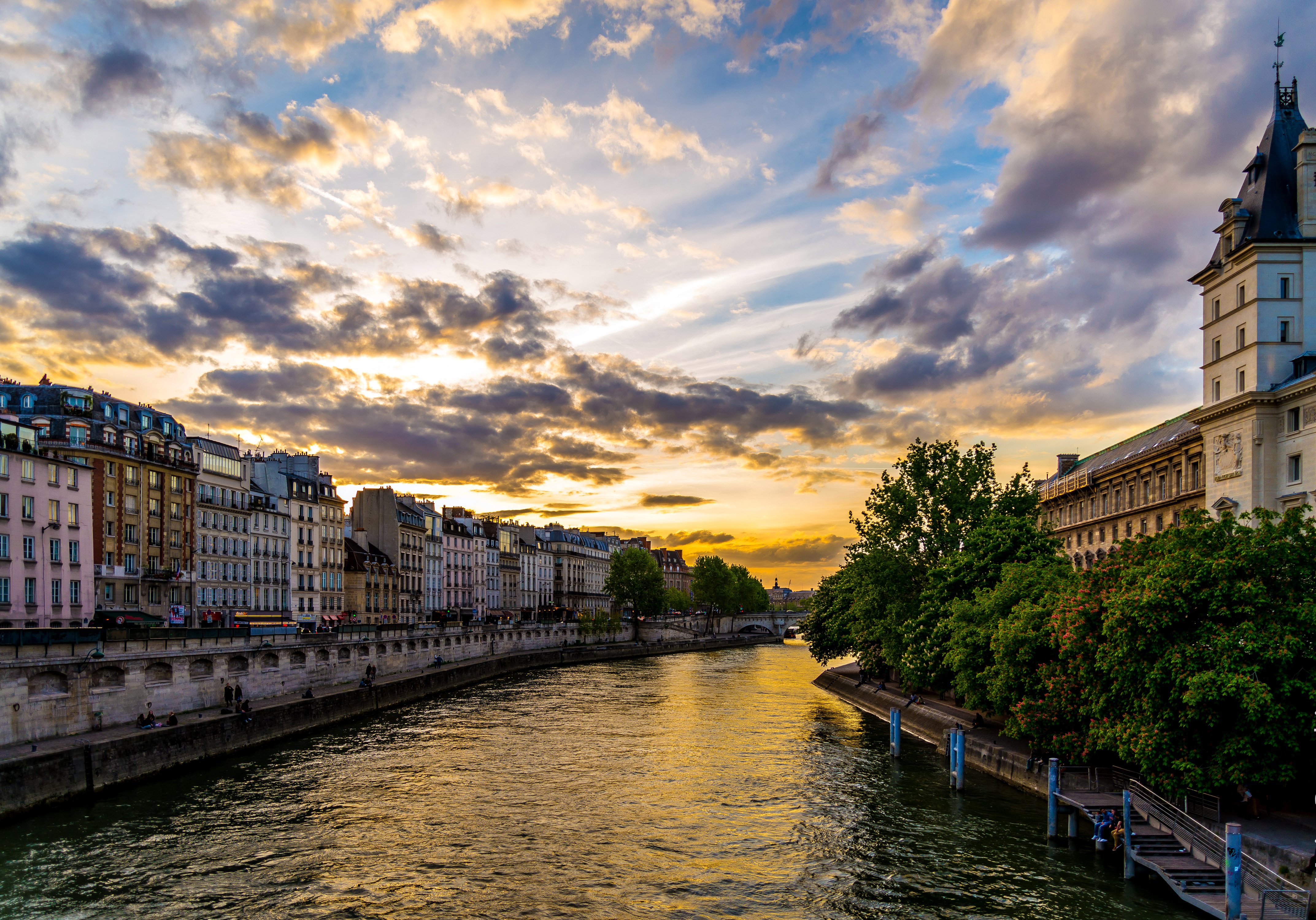 france, Houses, Rivers, Sunrises, And, Sunsets, Sky, Hdr, Paris, Clouds, Canal, Cities Wallpaper