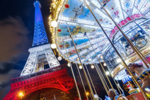 france, Paris, Eiffel, Tower, Night, Carousel, Cities