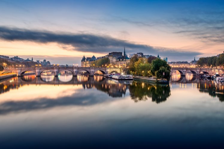 france, Bridges, Rivers, Sky, Paris, Cities HD Wallpaper Desktop Background