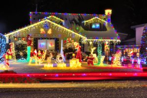 holidays, Christmas, Houses, Christmas, Tree, Design, Fairy, Lights, Cities