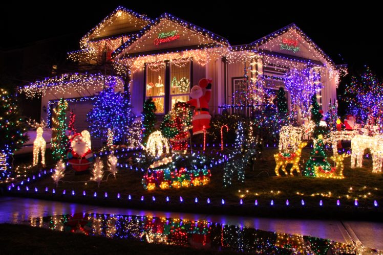 holidays, Christmas, Houses, Design, Fairy, Lights, Cities HD Wallpaper Desktop Background