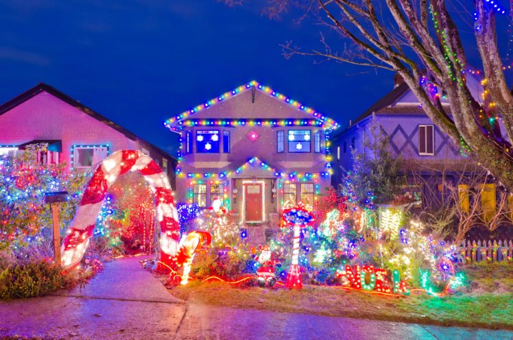 houses, Holidays, Christmas, Design, Fairy, Lights, Cities HD Wallpaper Desktop Background