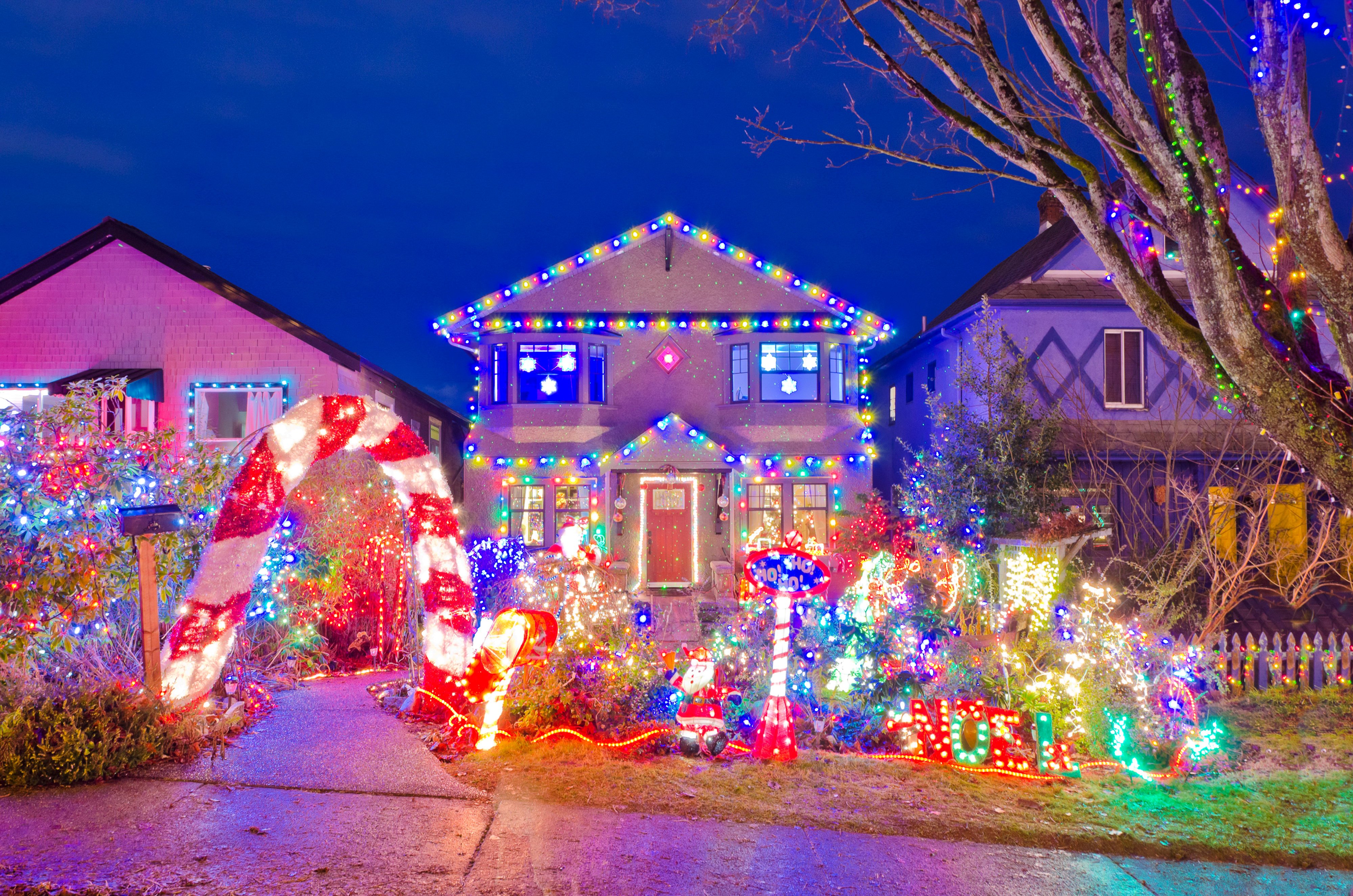 houses, Holidays, Christmas, Design, Fairy, Lights, Cities Wallpaper