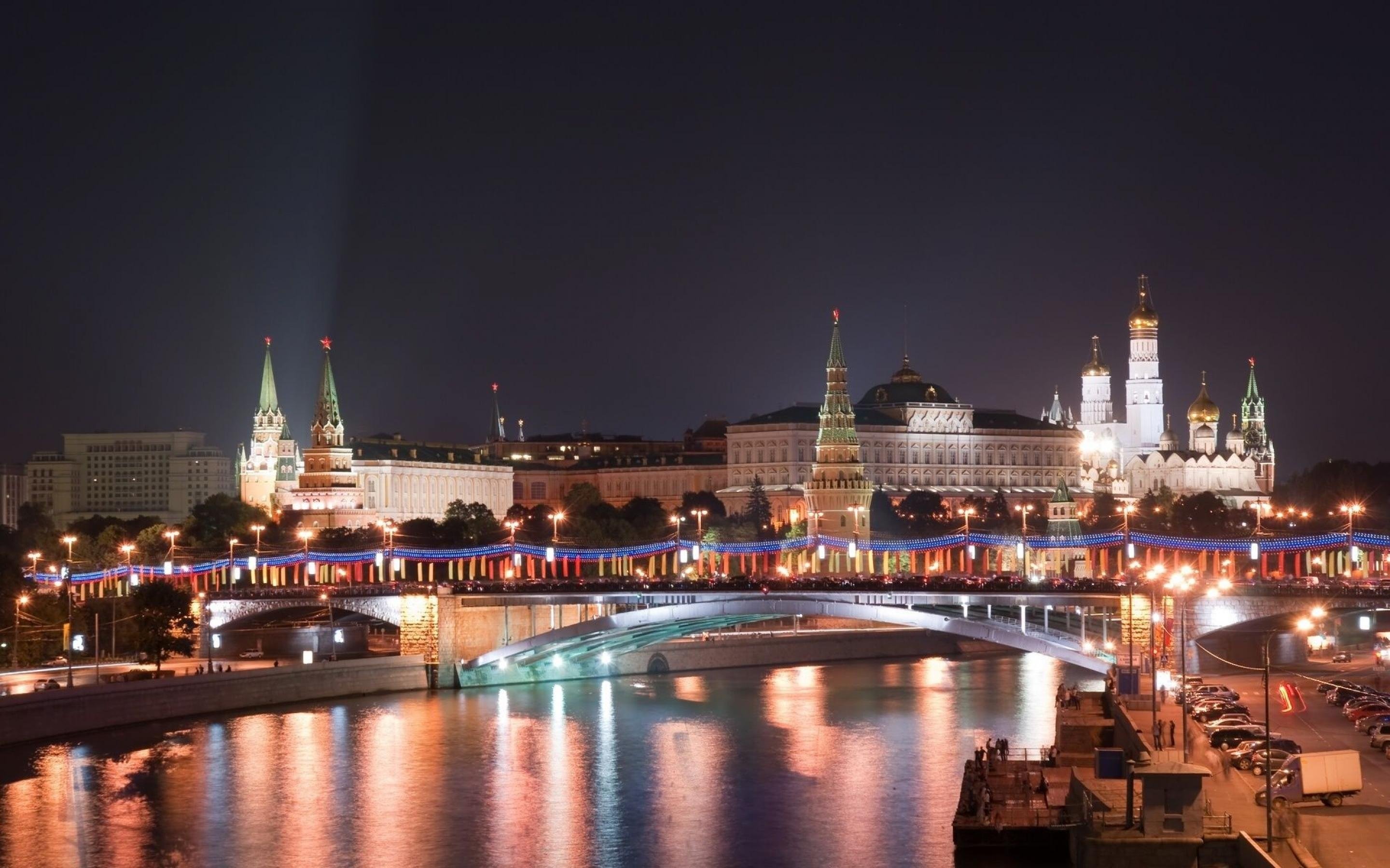 moscow, Kremlin, Light, City, Night, Architecture Wallpaper