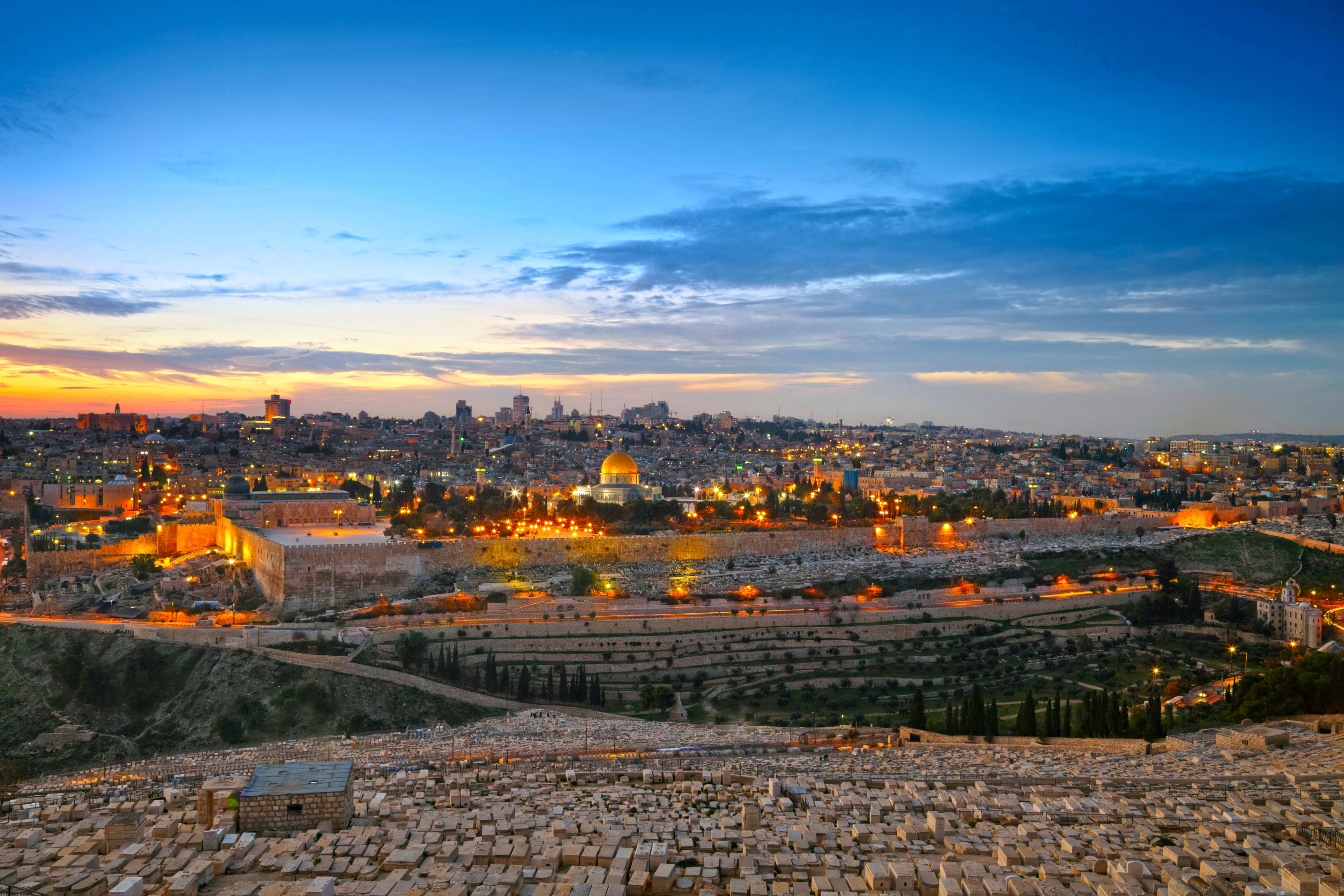 israel, Houses, Sky, Hdr, Night, Jerusalem, Cities Wallpaper