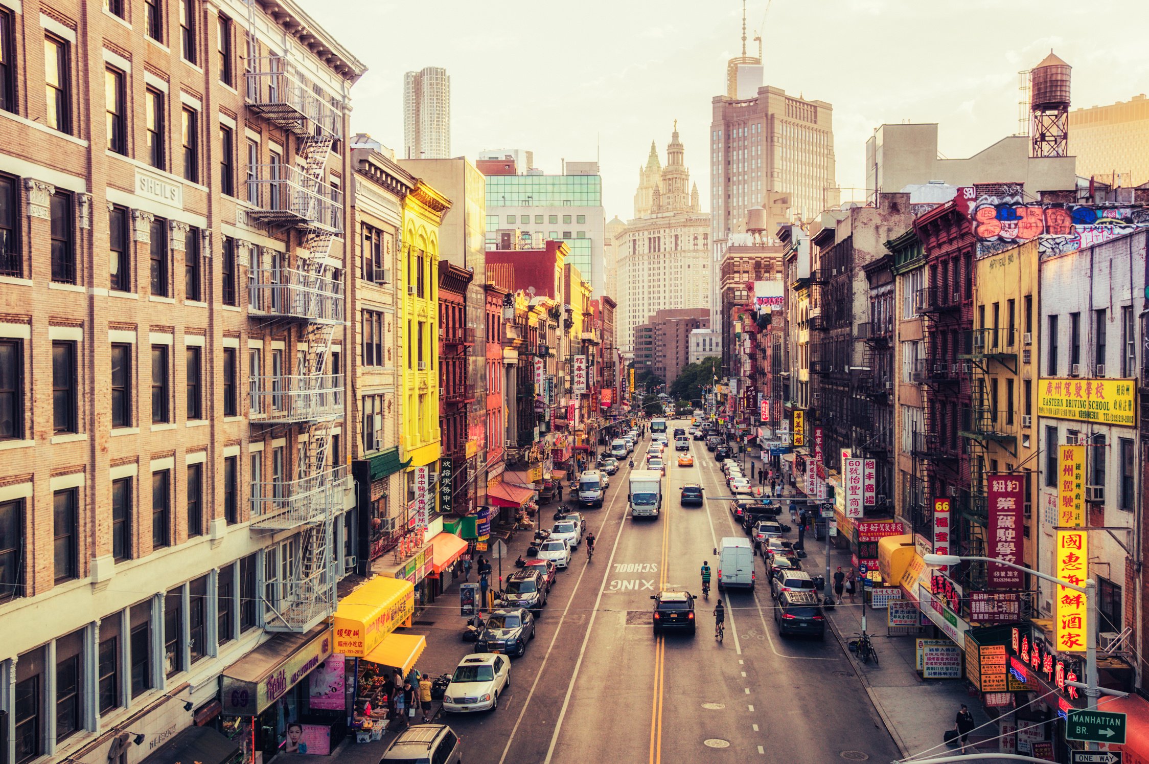 new, York, City, Streets, Chinatown, East, Broadway Wallpaper