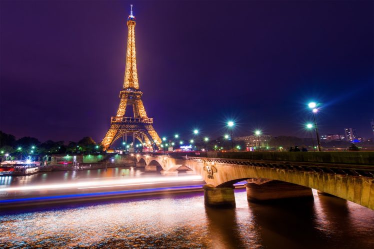 paris, Eiffel, Tower, France, Night, Lights HD Wallpaper Desktop Background