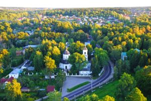 russia, Moscow, Temples, Houses, Roads, From, Above, Pokrov, Church, Istra, Cities