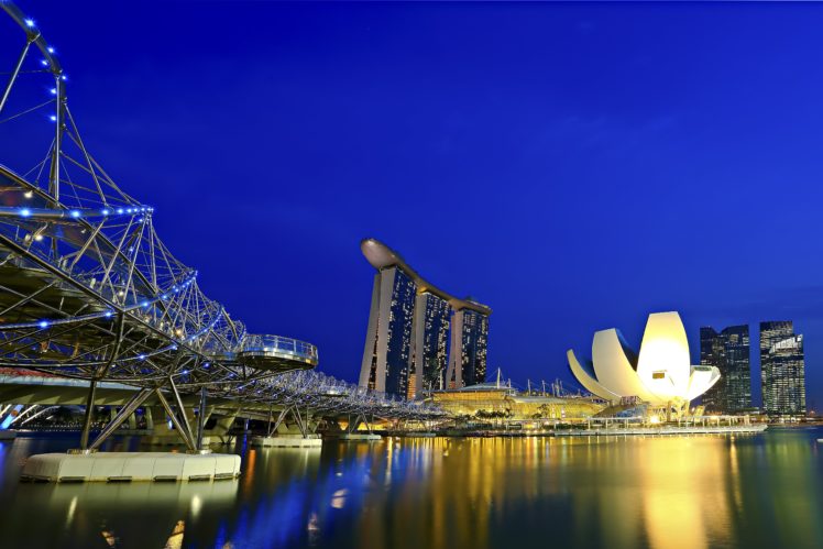 singapore, Bridges, Sky, Marina, Bay, Cities HD Wallpaper Desktop Background