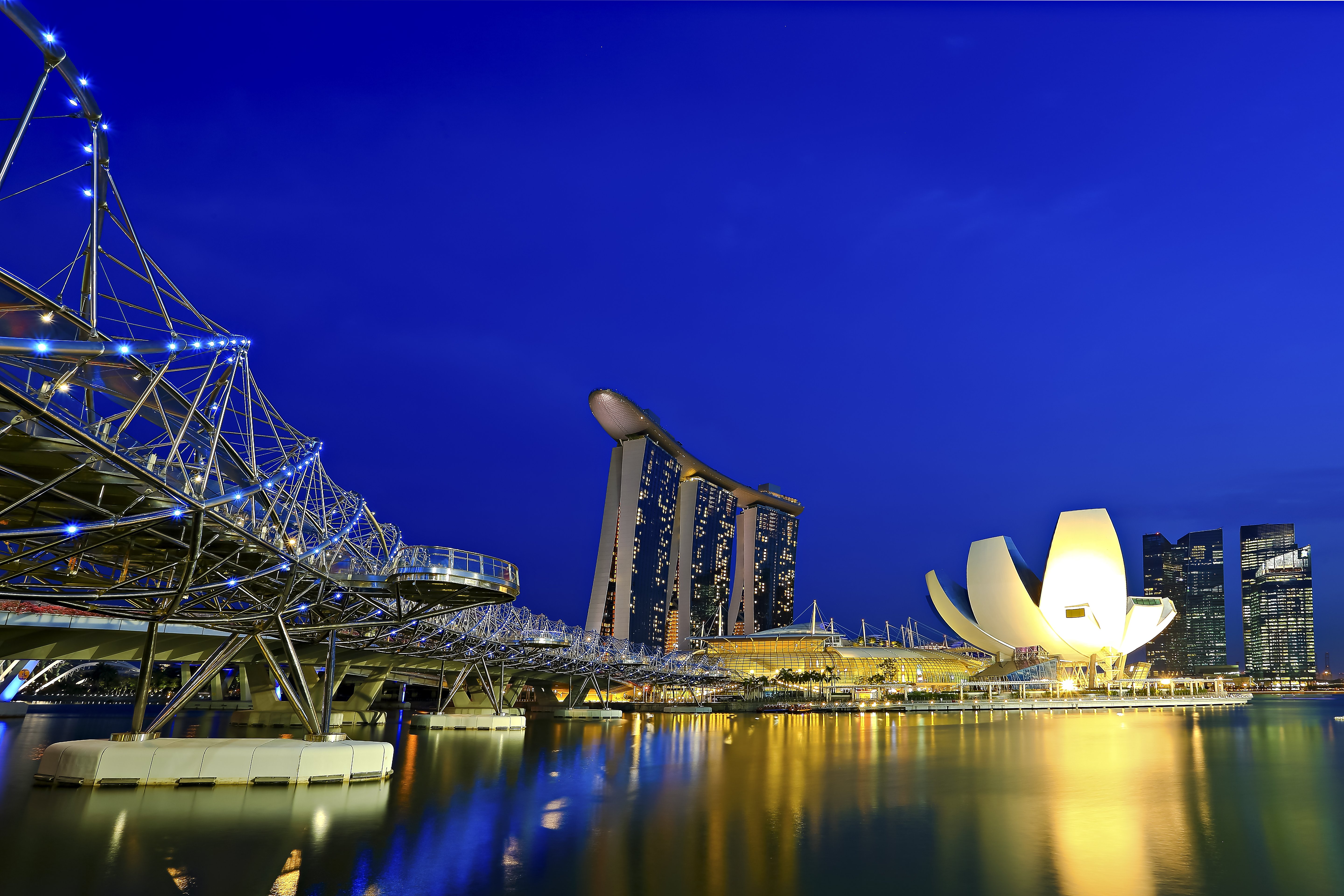 singapore, Bridges, Sky, Marina, Bay, Cities Wallpaper