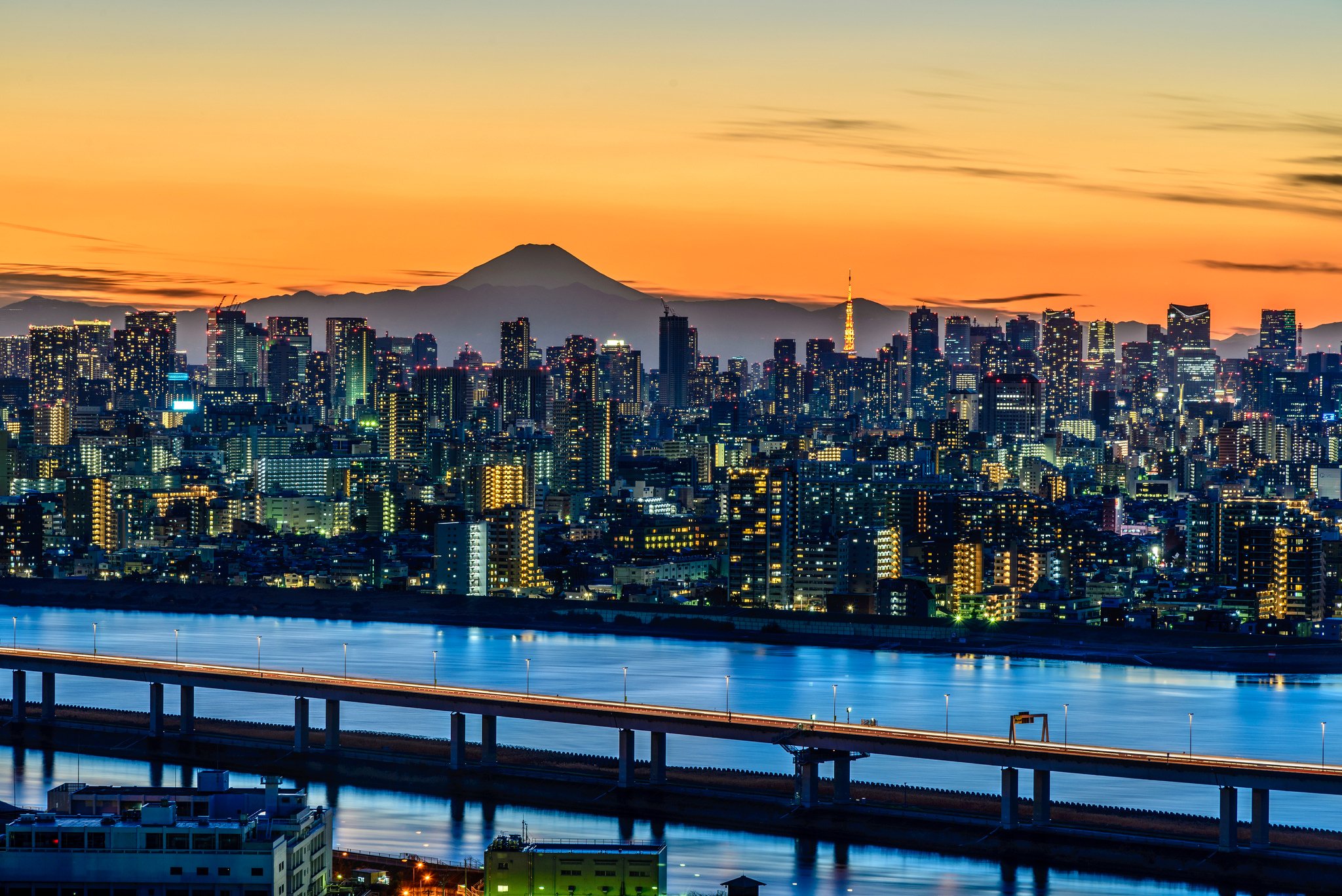 tokyo, Japan, Mountains, Houses, Volcano, Cities Wallpaper