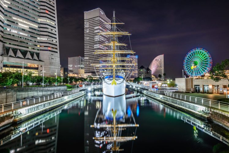 tokyo, Japan, Ships, Sailing, Houses, Nippon maru, Cities HD Wallpaper Desktop Background