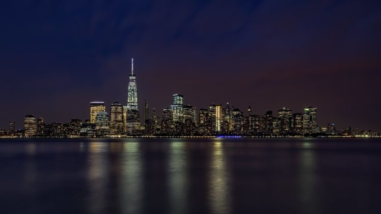 usa, Coast, Ocean, New, York, City, Manhattan, Night, Cities HD Wallpaper Desktop Background