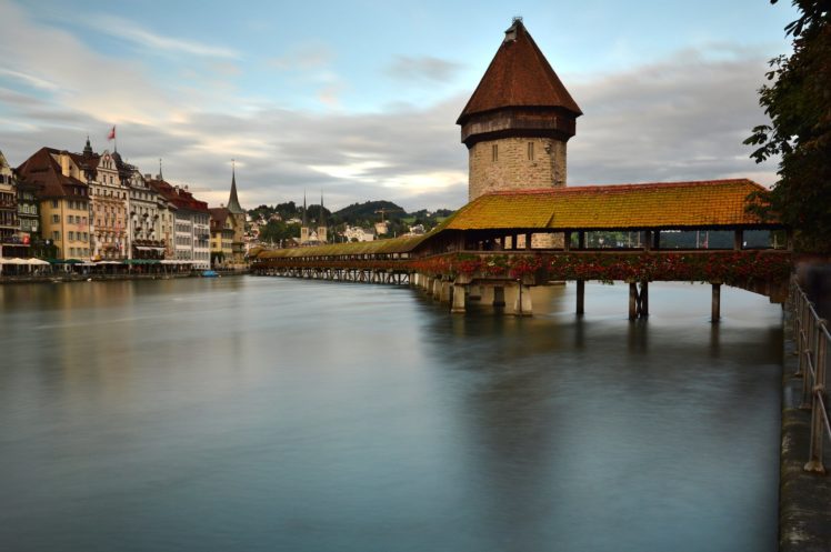 switzerland, Bridges, Houses, Rivers, Lucerne, Cities HD Wallpaper Desktop Background