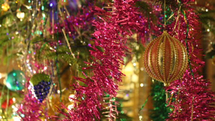 adornos, Navidad, Bolas, Luces HD Wallpaper Desktop Background