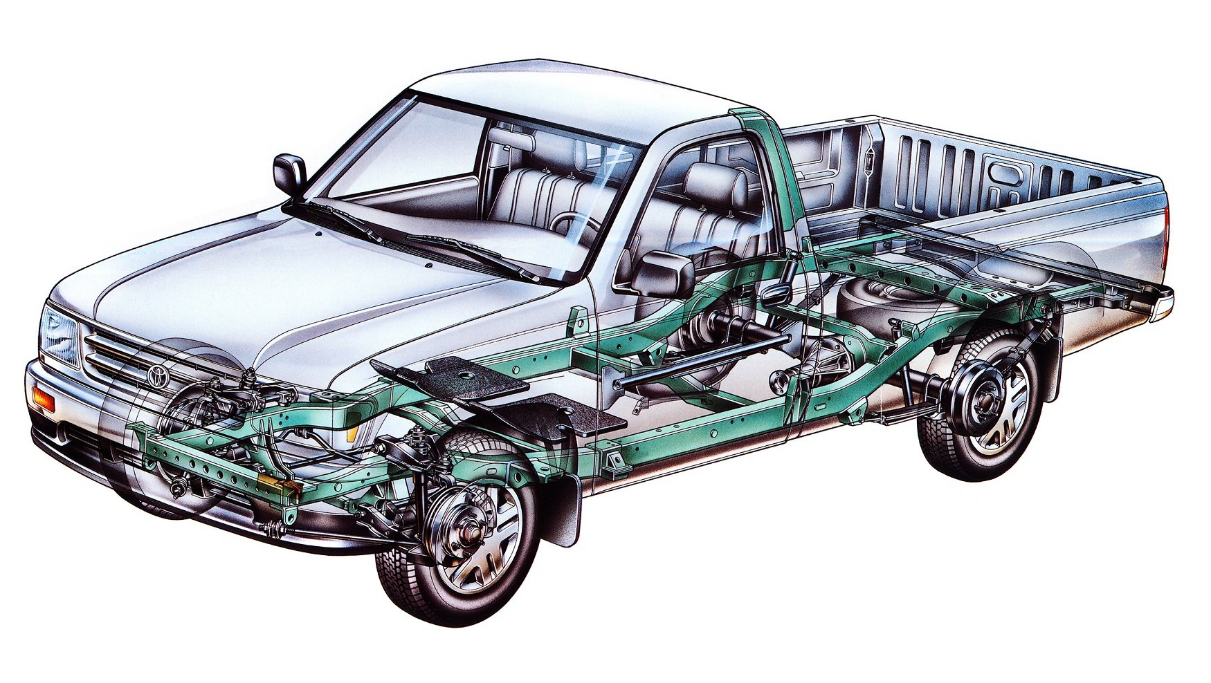 toyota, T100, Regular, Cab, 2wd, Pickup, Cars, Cutaway Wallpaper