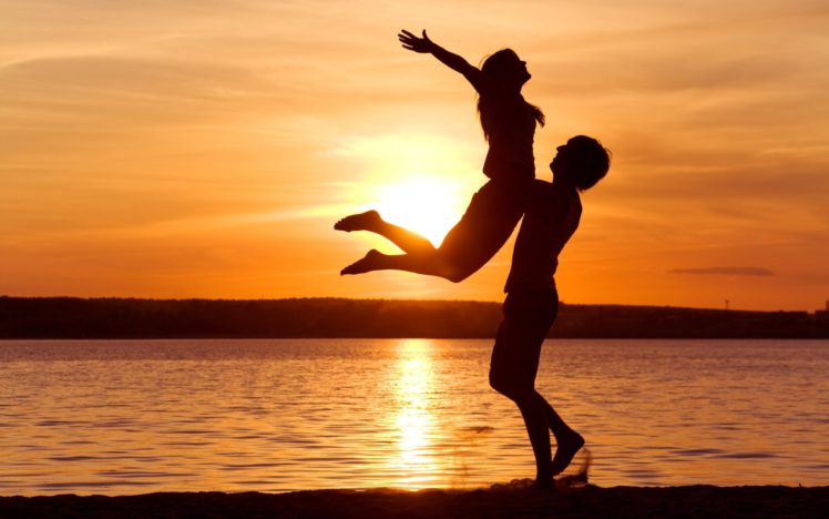 love, Couple, Beach, Sunset, Ocean, Holiday, Summer HD Wallpaper Desktop Background