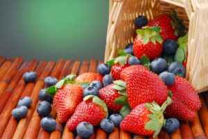 strawberries, And, Blueberries