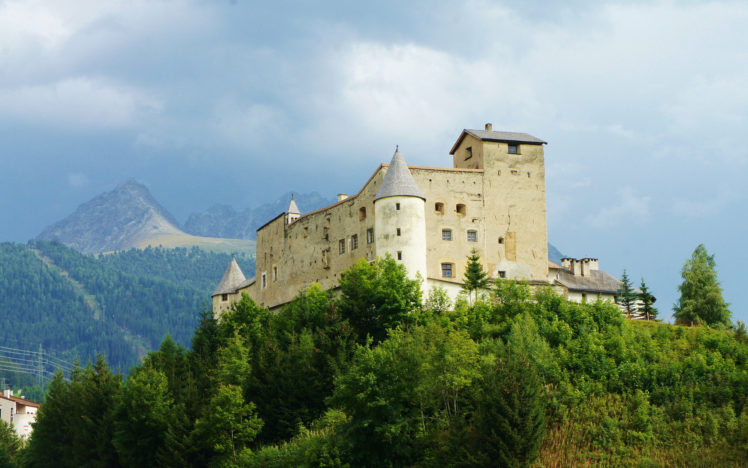 castello, Austria, Castle, Mountains, Trees, Landscape HD Wallpaper Desktop Background
