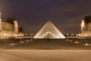 paris, Night, Architecture, France, Louvre, Museum
