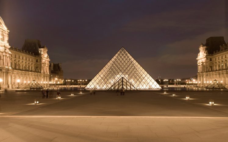 paris, Night, Architecture, France, Louvre, Museum HD Wallpaper Desktop Background