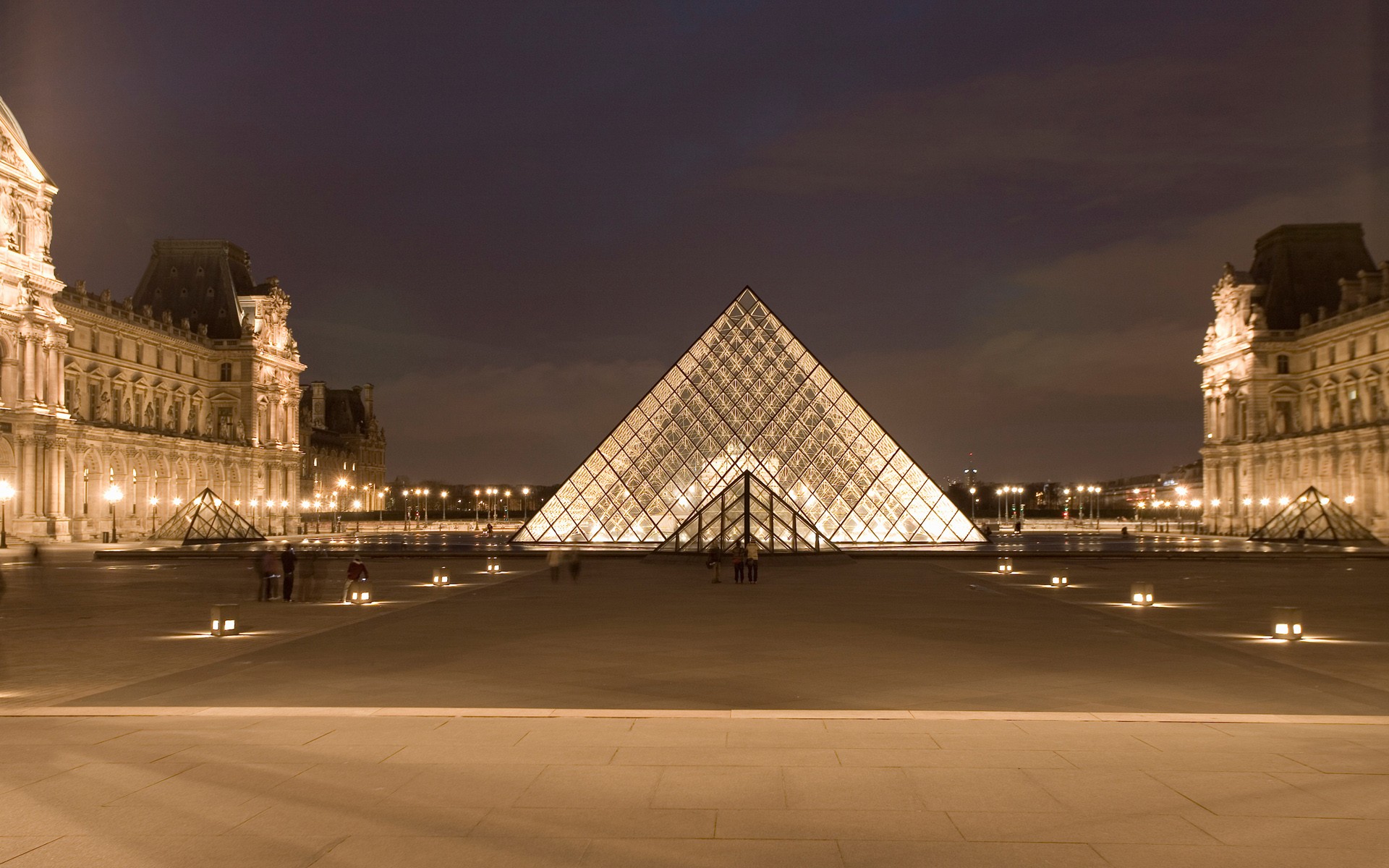 paris, Night, Architecture, France, Louvre, Museum Wallpaper