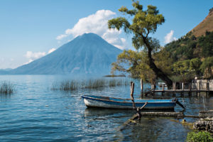 guatemala, Boat, Tree, Lake, Volcano, Lakes, Boats, Reflection