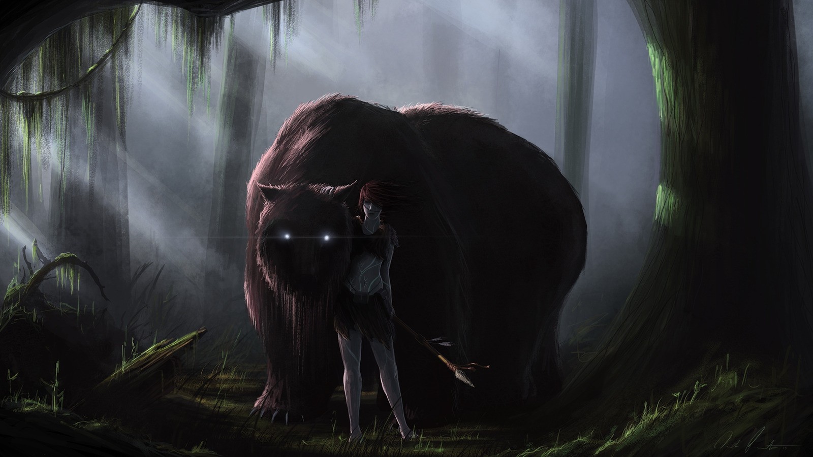 creature, Creepy, Forest, Drawing, Warrior Wallpaper
