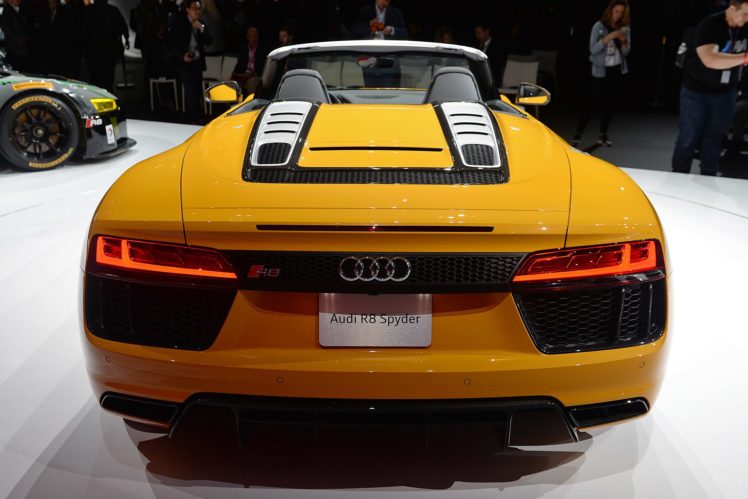 new, York, Auto, Shows, 2016, Cars, Audi, R8, Spyder HD Wallpaper Desktop Background