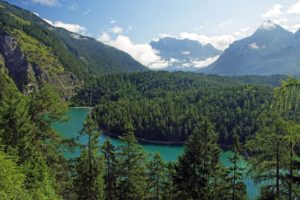 austria, Tyrol, Mountains, Forests, Clouds, River, Trees