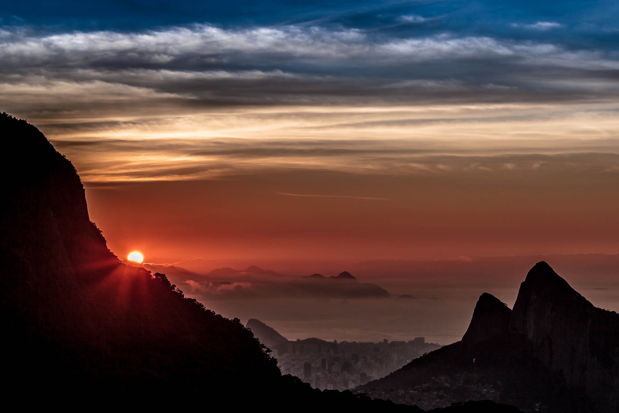rio, De, Janeiro, Rio, De, Janeiro, Sky, Clouds, City, Sun Wallpaper