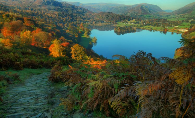 england, Lake, Mountains, Forests, Autumn, Cumbria, Nature HD Wallpaper Desktop Background