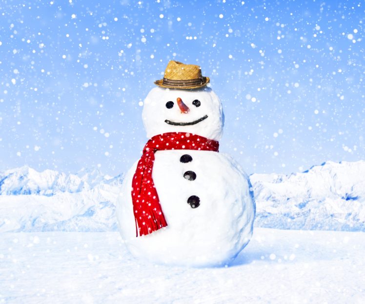 winter, Snow, Snowmen, Hat, Snowflakes, Nature HD Wallpaper Desktop Background