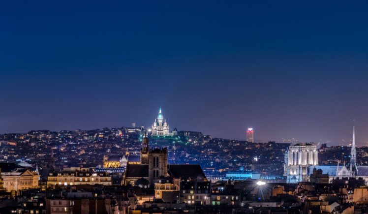 france, Houses, Paris, Night, Cities HD Wallpaper Desktop Background