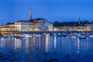 england, Houses, Rivers, Ships, Evening, Plymouth, Cities