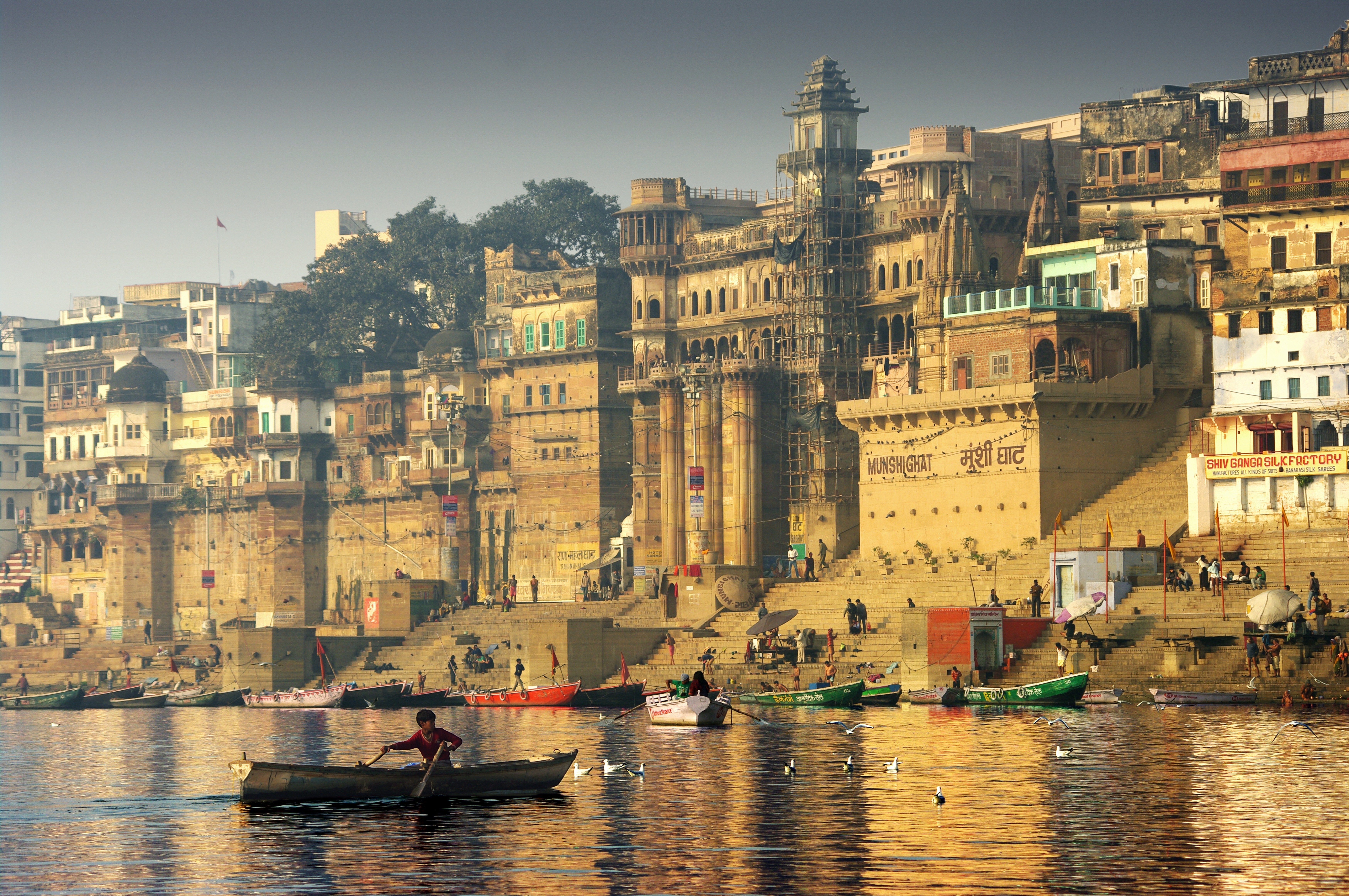 coast, Boats, Houses, India, Cities Wallpaper