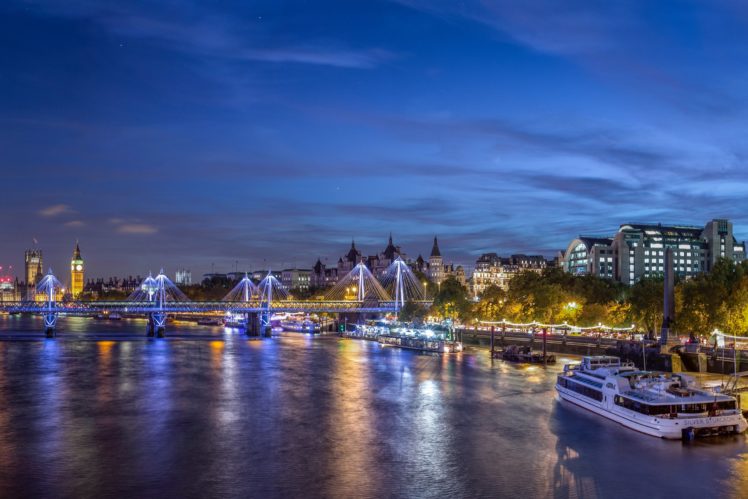 united, Kingdom, Houses, Rivers, Bridges, Marinas, Sky, London, Night, Westminster, Cities HD Wallpaper Desktop Background
