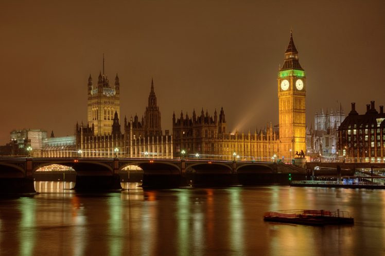 england, Bridges, Night, London, Big, Ben, Cities HD Wallpaper Desktop Background