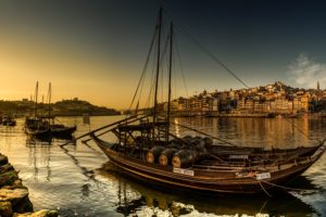 portugal, Houses, Rivers, Evening, Boats, Porto, Cities