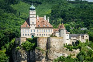 austria, Castles, Forests, Crag, Schonbuhel, Castle, Cities