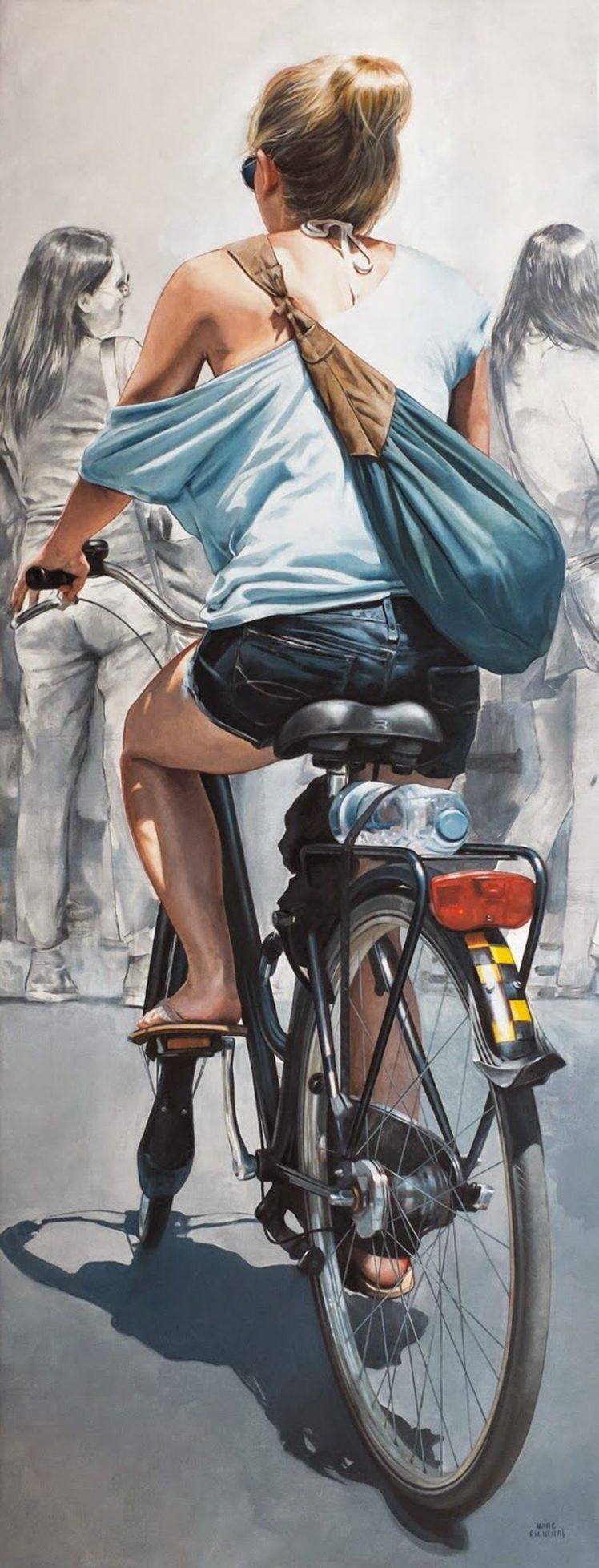 painting, Art, Girl, Bike, Summer HD Wallpaper Desktop Background