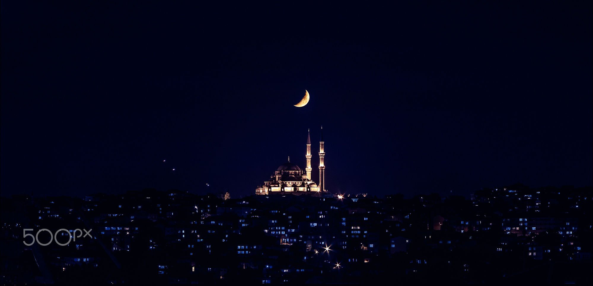 crescent, Moon, Night, Sky, Turkey, Istanbul, Landscape, Mosque, Amazing, Beauty, City Wallpaper
